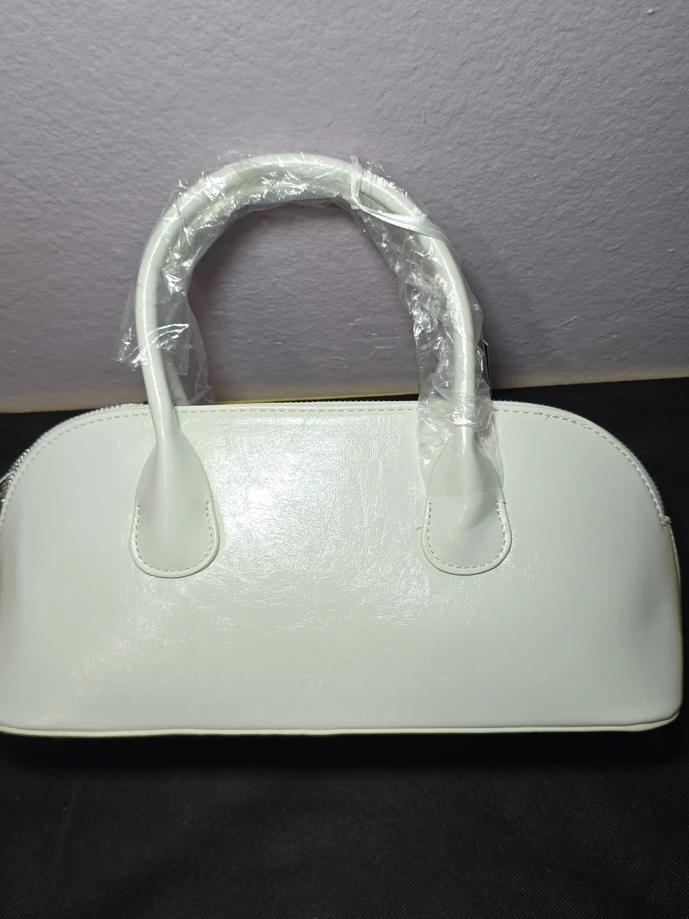 White Women's Top-Handle Satchel with Heart Charm